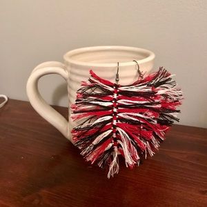 Multicolor Macrame Feather Earrings